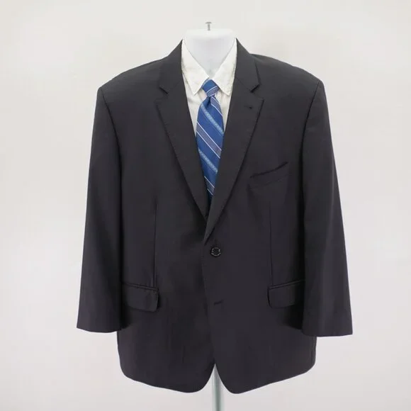Jos A Bank Signature Gold Tailored‎ Fit Black Wool Herringbone 44R Suit Jacket 2